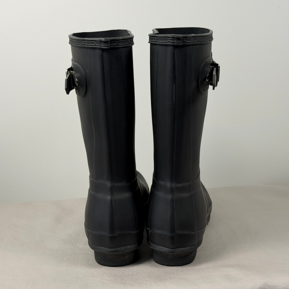 Hunter Original Short Rain Boots Womens US 8 EU 39 Black Matte Waterproof Rubber - Picture 10 of 16